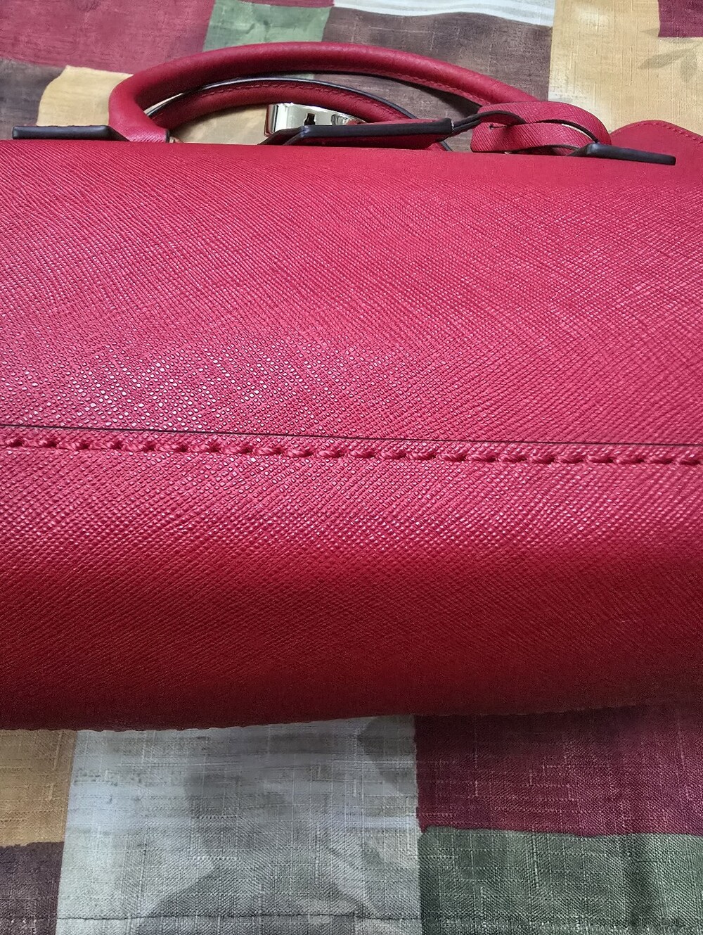 Hamilton by Michael Kors, Red Leather with Gold Hardware - Picture 12 of 15